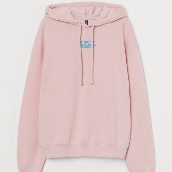 Women's Divided H&M Graphic Embroidered Pink Hoodie Size Medium‎ - Picture 1 of 5